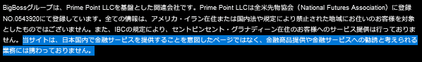 ビッグボス(bigboss)評判 公式の日本人向けではない件のメッセージ