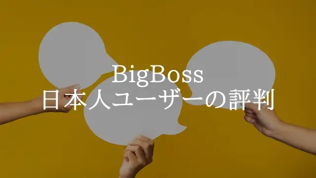 BigBoss評判 日本人ユーザー