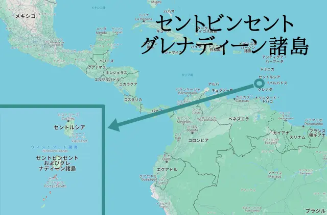 HFM安全性 セントビンセント・グレナディーンのマップ